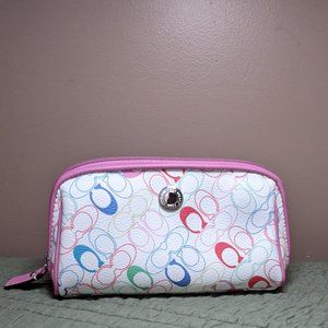 Coach Signature Leather Cosmetic Bag